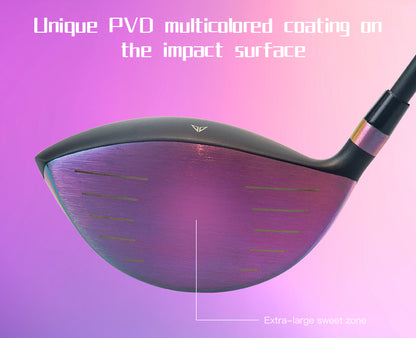 Rainbow PVD Golf Driver Graphite Shaft Rubber Grip for Women Ladies
