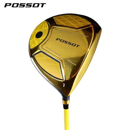POSSOT Golden-colored titanium alloy golf club golf driver for man