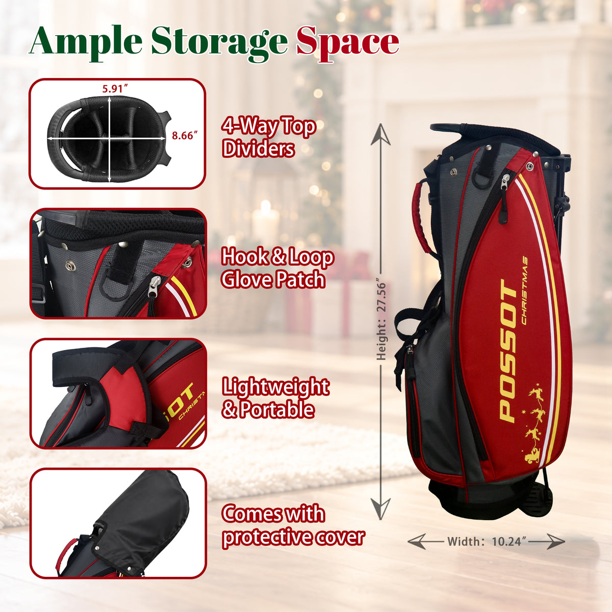 POSSOT Kid Golf Club Set, Christmas Gift for Young Beginner Golfers